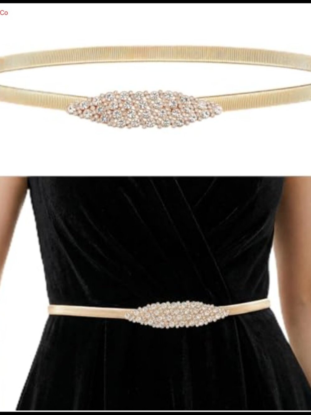 Adjustable Waist Belt Women Dresses Metal Chain Skinny Rhinestone Buckle
